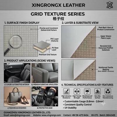 GRID TEXTURE SERIES Synthetische verpakkingen Lederproducten ontworpen voor duurzaamheid en stijl in verpakkingen schoenen kleding en meubelproductie