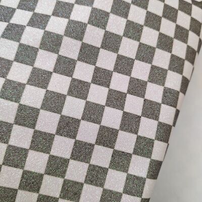 Premium glitter geruit PVC-leer voor tassen, portemonnees, schoenen en mode-accessoires