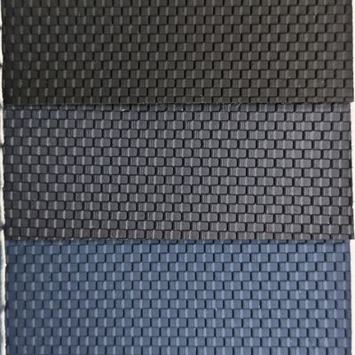 Geweven textuur synthetisch leer PVC-rol met mesh-stof achterkant voor tassen, portemonnees, meubels