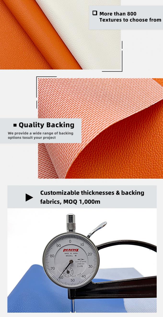 Fabriek Groothandel PVC 0,6 mm Litchi Textuur Valse leer Gedrukt kunstmatig synthetisch leer voor autostoeltje Voet decoratief 5