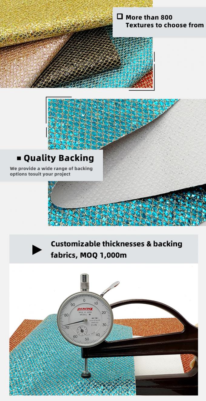 Mesh-Type Grof Glitter PVC Kunstleer Stretch Kunstleer Materiaal voor Schoenen Bagage Tas Verpakking Sofa Outdoor Voering 5