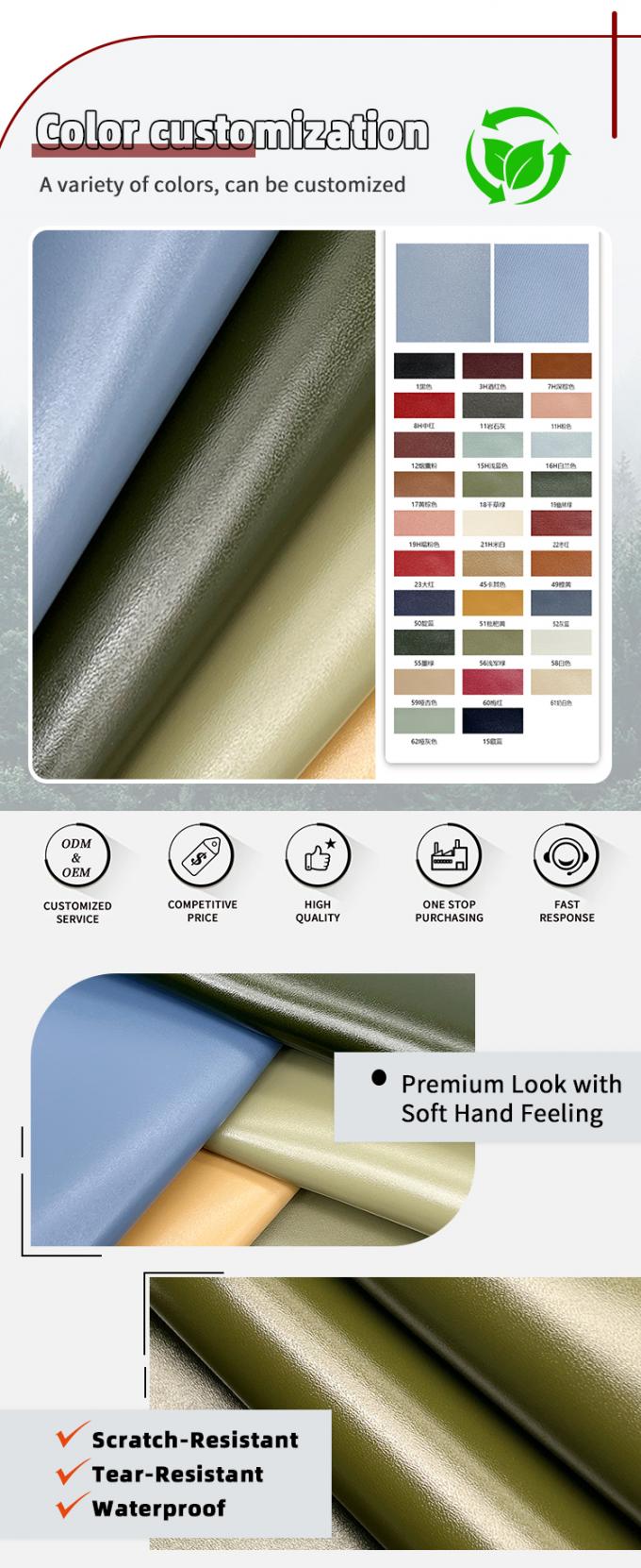 1.8mm Dik PVC Synthetisch Kunstleer Met Reli&euml;f Naaldpunt Textuur Rekbaar Waterdicht voor Tas Tafelmat Decor Riem Sofa 4