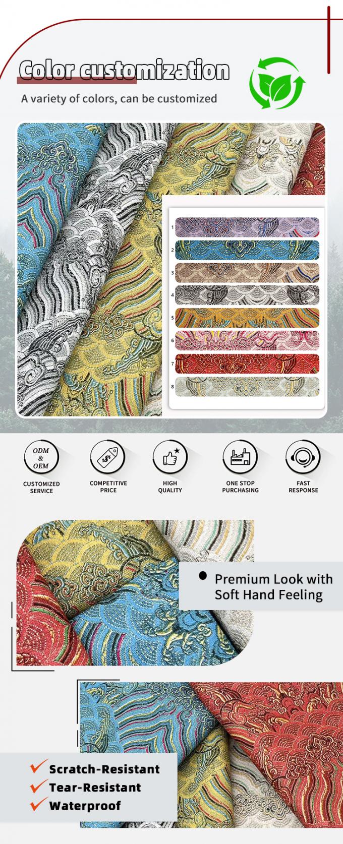 Synthetische PVC Macrame Printed Faux Leather Fabric Film Style voor Tas Notebook Phone Shell Decoratief & Craft Gebruik voor Sofa Well 4