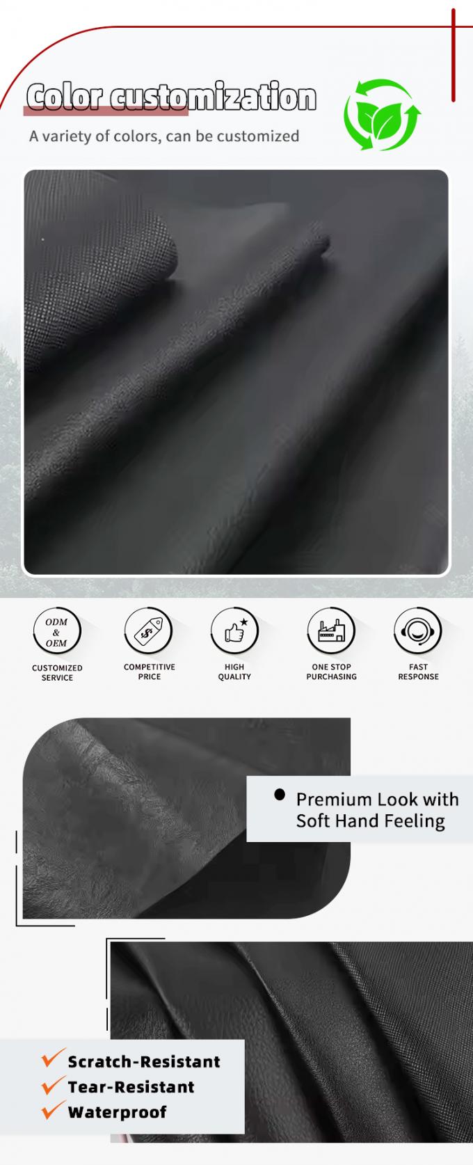 Groothandel Dubbel Geborstelde Achterkant PVC Diverse Reli&euml;fpatronen Kunstmatig Synthetisch Leer voor Tassen Sofa Kunstleer Materialen 4