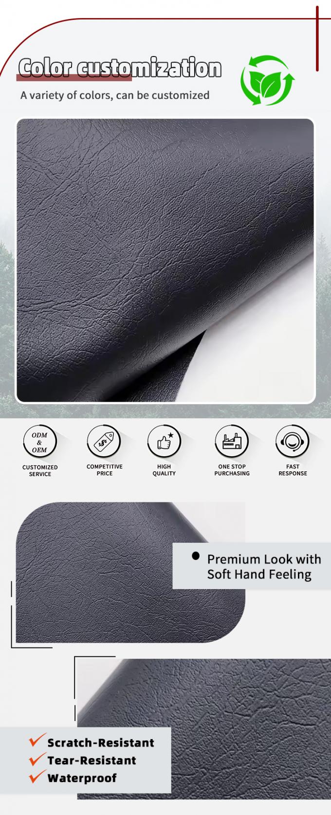 PVC-meubilair leer 0,6 mm geïmprimeerd waterdicht bekledingsmateriaal 4