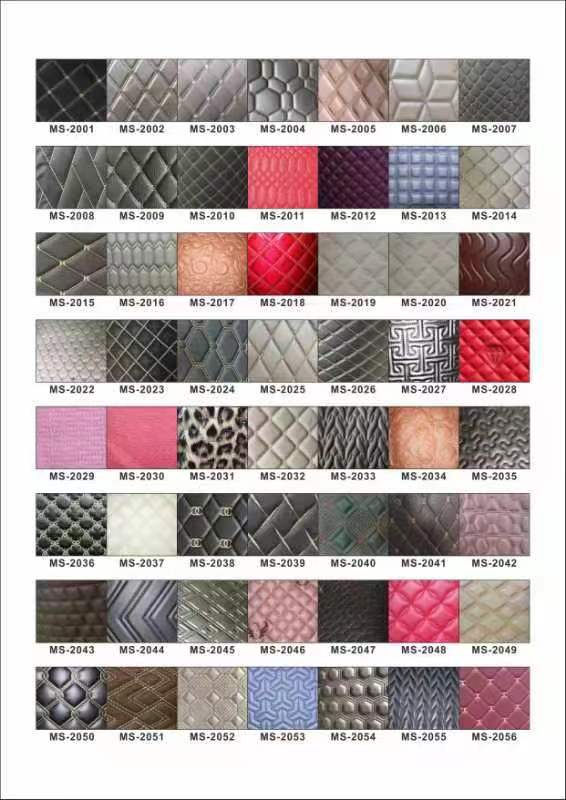 Custom PVC diamant borduurwerk gewatteerd parelmoer synthetisch leer naaldvilt schuim voor auto stoelbekleding bank kunstleer stof 5