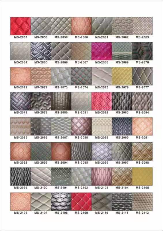 Custom PVC diamant borduurwerk gewatteerd parelmoer synthetisch leer naaldvilt schuim voor auto stoelbekleding bank kunstleer stof 6