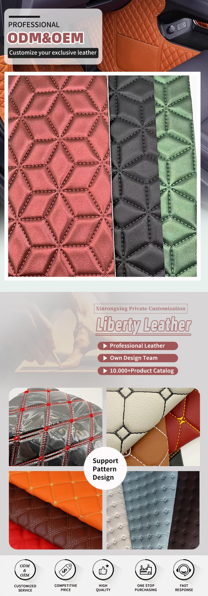 Custom PVC diamant borduurwerk gewatteerd parelmoer synthetisch leer naaldvilt schuim voor auto stoelbekleding bank kunstleer stof 8