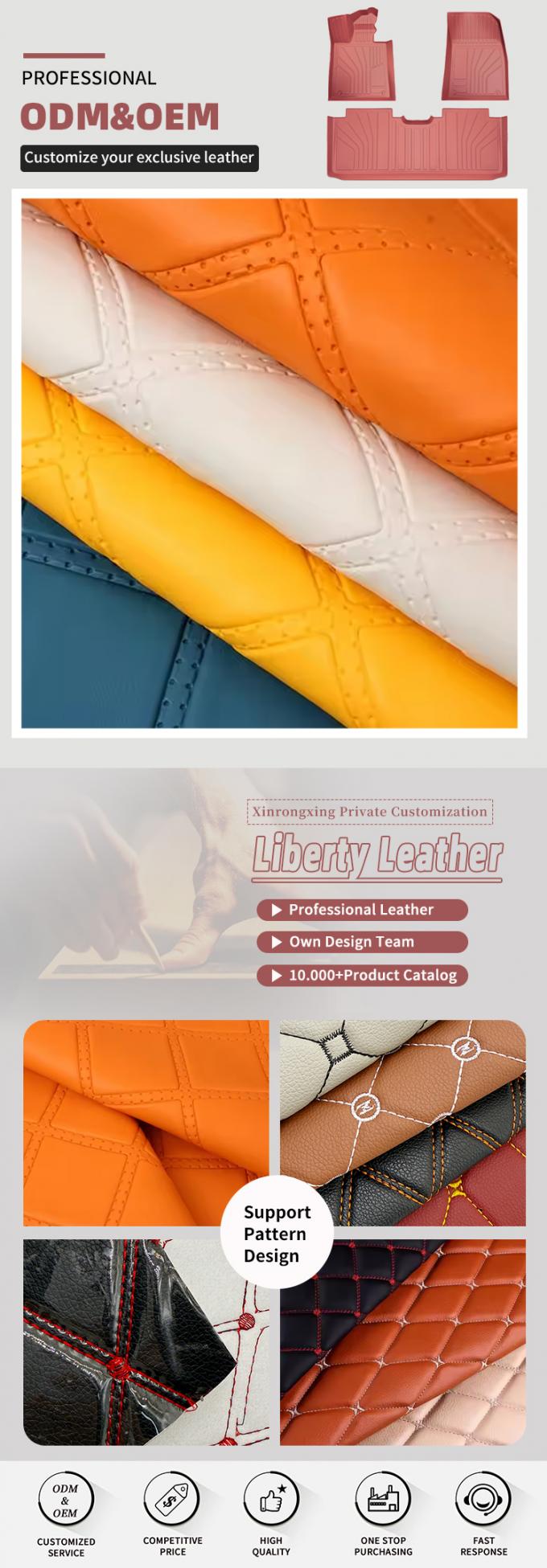 PVC Rhombus Punching Embossed Style Kunstmatig synthetisch leer voor auto Voeten Autostoeltjes Sofa Decoratie Tas Fake Leer Stof 4