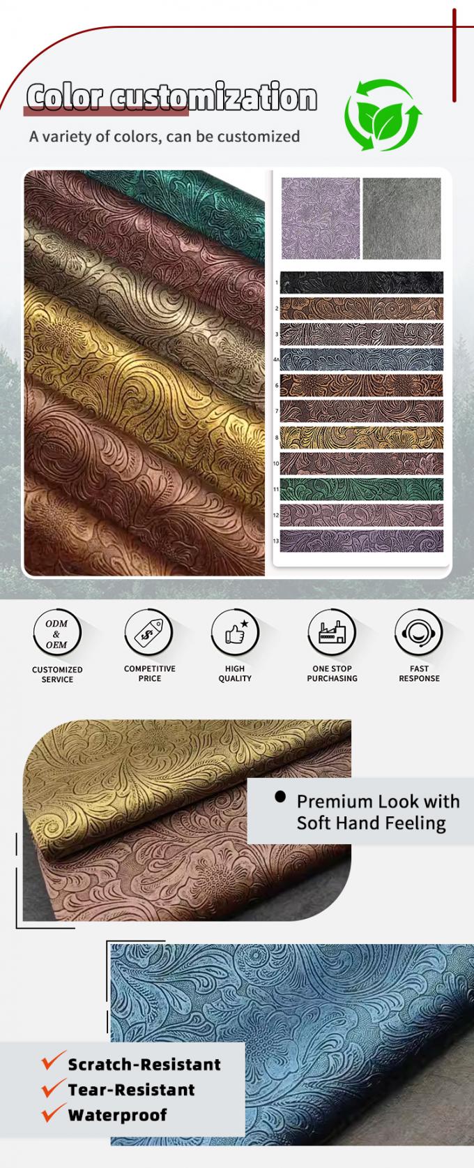 PVC bloemenpatroon kunstleer synthetisch leer portemonnee doos schoenen notitieboek kunstleer stof 4