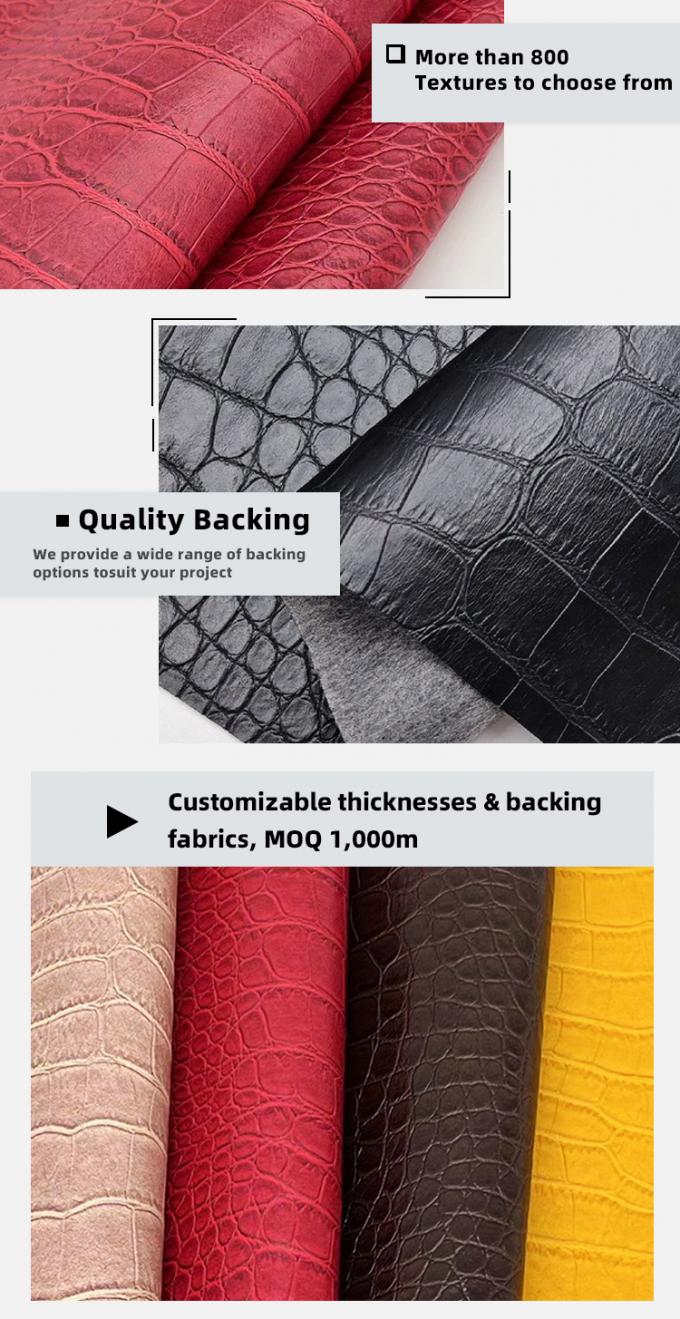 PVC Bamboe Graan Kunstmatig Synthetisch Lederen Portemonnee Doos Schoenen Notitieboek Kunstleer Stof 5