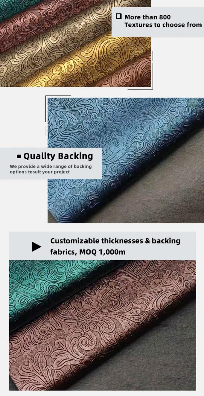 Gepreegd PVC bloemmotief synthetisch leer voor portemonnees, dozen, schoenen, notitieboeken, decoratieve tassen - Duurzame kunstledermaterialen 5