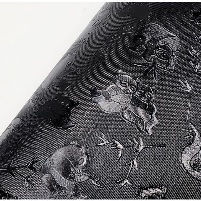 Wholesale PVC Highlights of 045 # Panda Grain Pattern Artificial Synthetic Leather Wallet Box Shoes Notebook Fabric 7