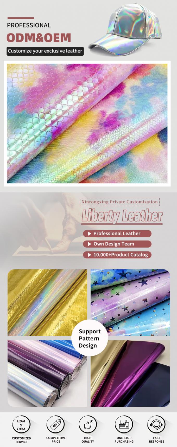 Speciaal PU Regenboog Spiegel Reliëf Synthetisch Leer Bagage Handtas Schoenen Cosmetische Tas Lederen Stof 4