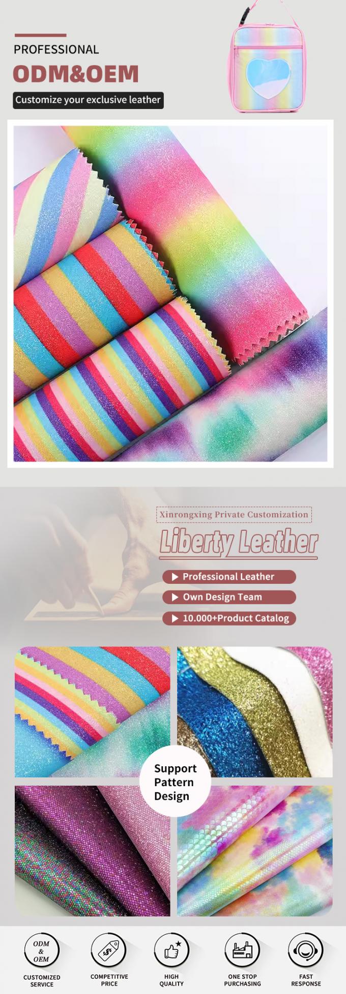 PU Sprankelend Glanzend Regenboog Glitter Stof Synthetisch Leer voor Schoenen Tassen Strikken Ambachten Hoed Kunstleer Stof 4