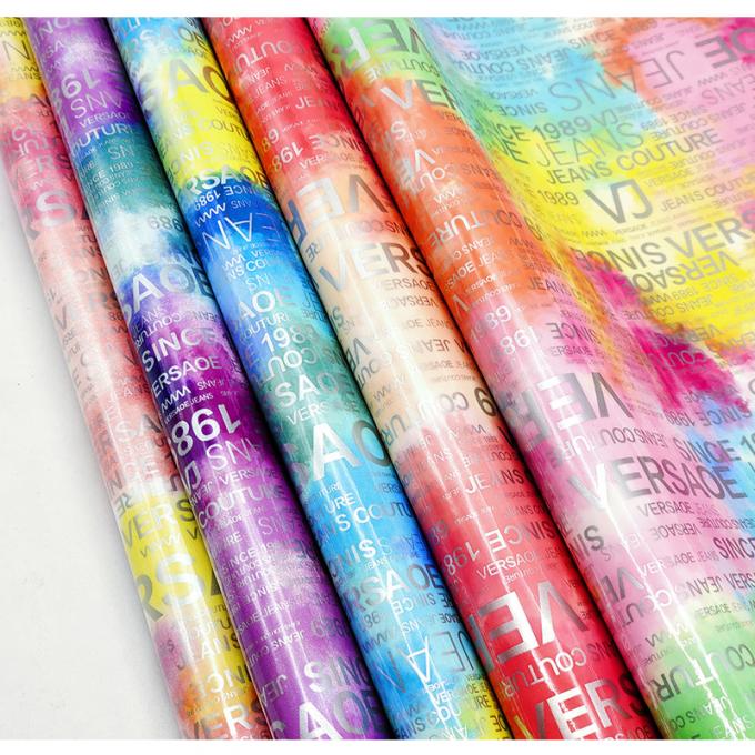 PU Regenboog Letter Print Magazine Design Synthetisch Leer Waterdicht Kunstleer Stof voor Bagage Tas Cosmetica Meubels/Sofa 8