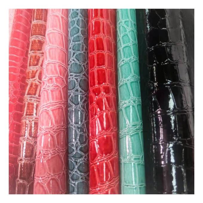 Hoogglanzend steenpatroon PVC synthetisch leer dierpatroon schoenen tassen en tassen nepleerstof 8