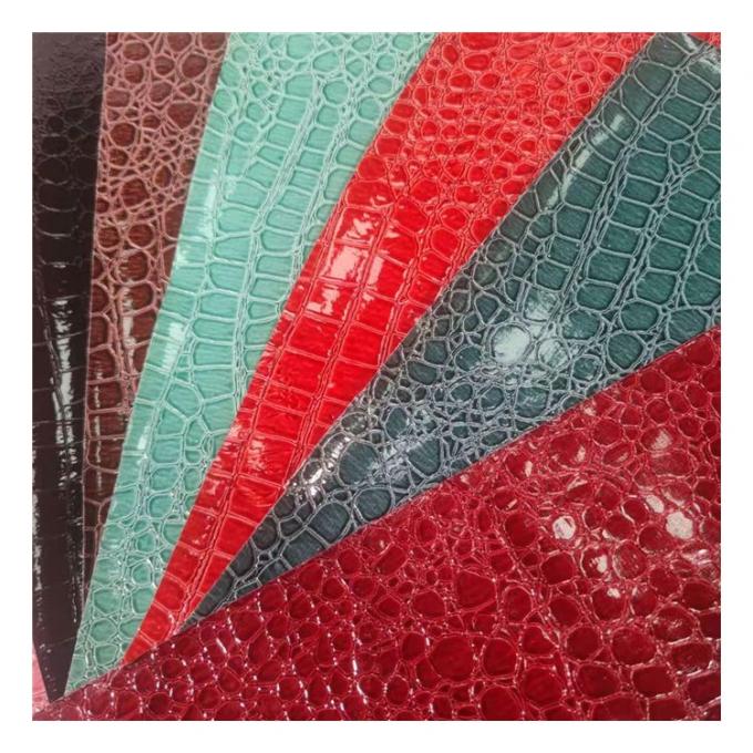 Hoogglanzend steenpatroon PVC synthetisch leer dierpatroon schoenen tassen en tassen nepleerstof 7