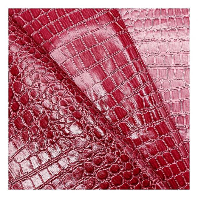 Hoogglanzend steenpatroon PVC synthetisch leer dierpatroon schoenen tassen en tassen nepleerstof 14