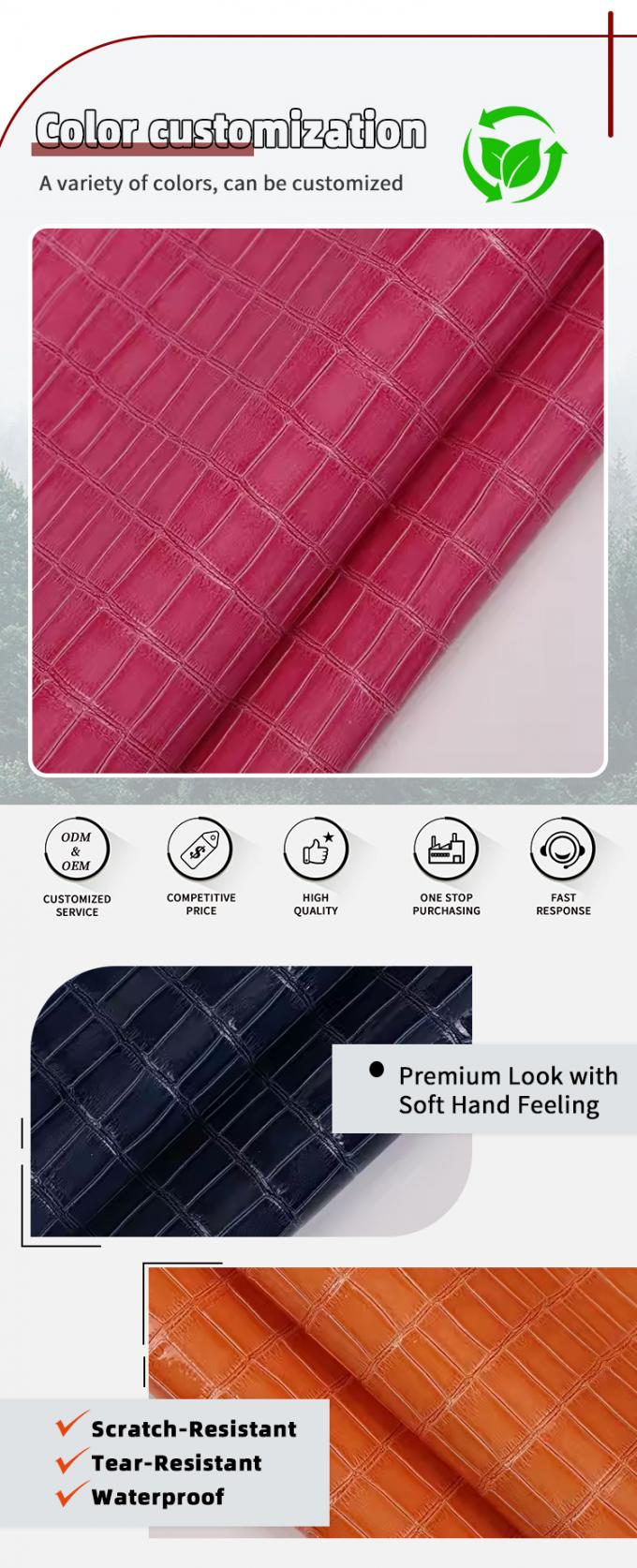 Hoogglanzend PVC bamboe patroon graan kunstmatig synthetisch leer decoratie schoenen tassen doos fake leerstof 4