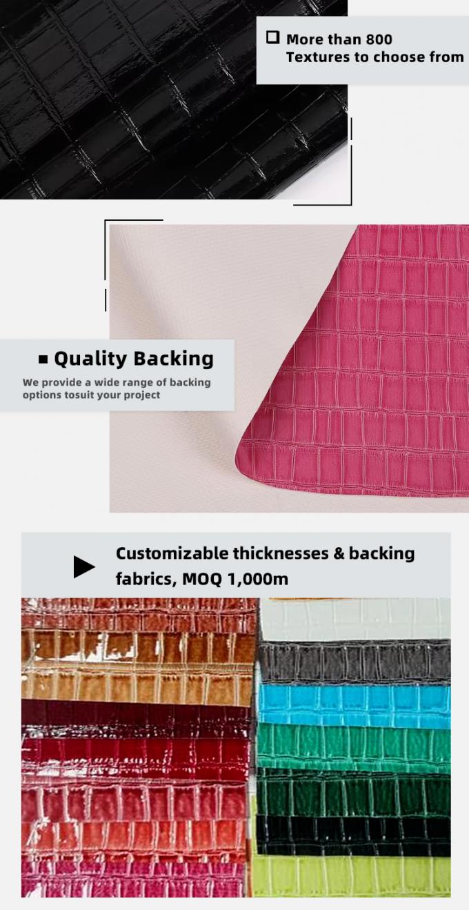 Hoogglanzend PVC bamboe patroon graan kunstmatig synthetisch leer decoratie schoenen tassen doos fake leerstof 5