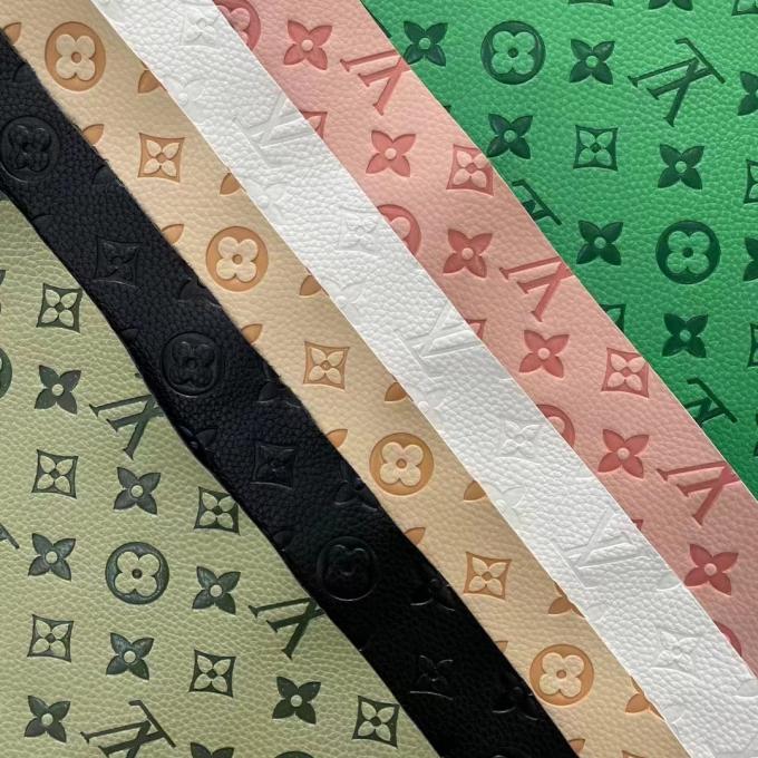Aanpassen PU Vinyl Mode Kleurverandering Gedrukt synthetisch leer voor schoeisel tafelmat nep leerstof 16