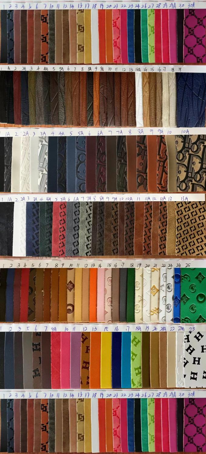 Aanpassen PU Vinyl Mode Kleurverandering Gedrukt synthetisch leer voor schoeisel tafelmat nep leerstof 19